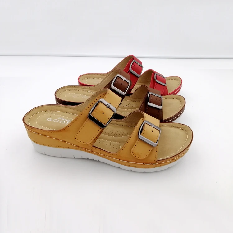 2020 PU leather sandal shoes women slipper