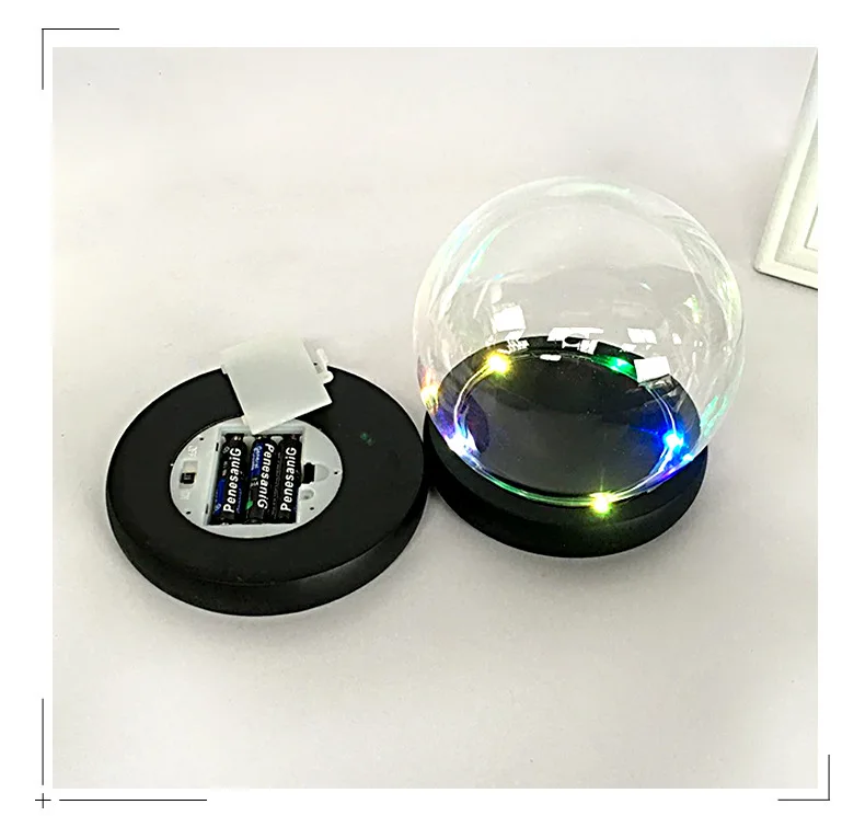 Оптовая продажа с фабрики, высокое качество, стеклянная крышка с деревянным основанием для шариков, украшения для праздника и дома, неувядающая стеклянная крышка с цветами