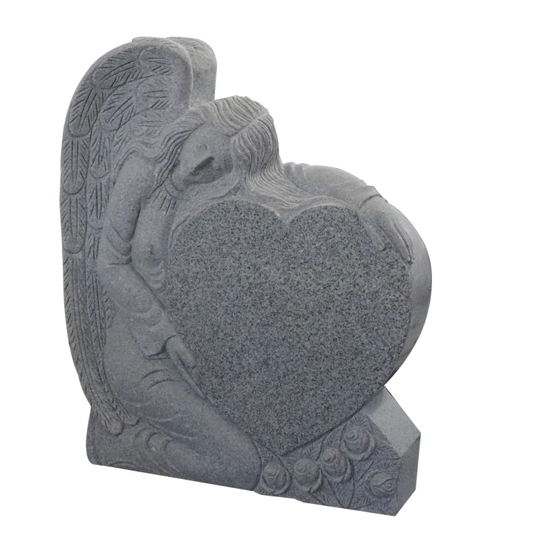 Европейский дизайн, недорогой G603, серый гранит, ангел, сердце, памятник, детский камень, цены
