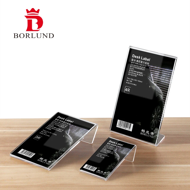 BORLUND Acrylic sign holder table menu holder price display stand   acryl stand plastic table stands frame photo display