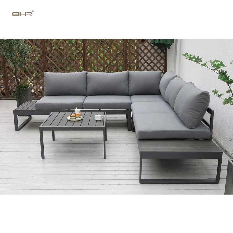BHR modern outdoor garden sofa aluminum seating  Patio sofa set 5 seater patio set outdoor furniture