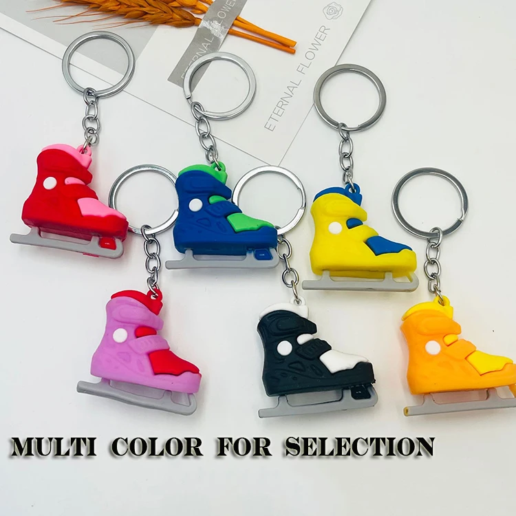 Creative mini ice skates shape keyring 3d shoe keychains custom sports games promotional gifts keyring