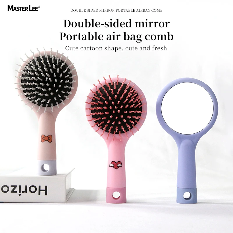 Custom logo Cartoon Adorable Cute airbag massage brush girl air cushion comb creative massage pocket mirror comb