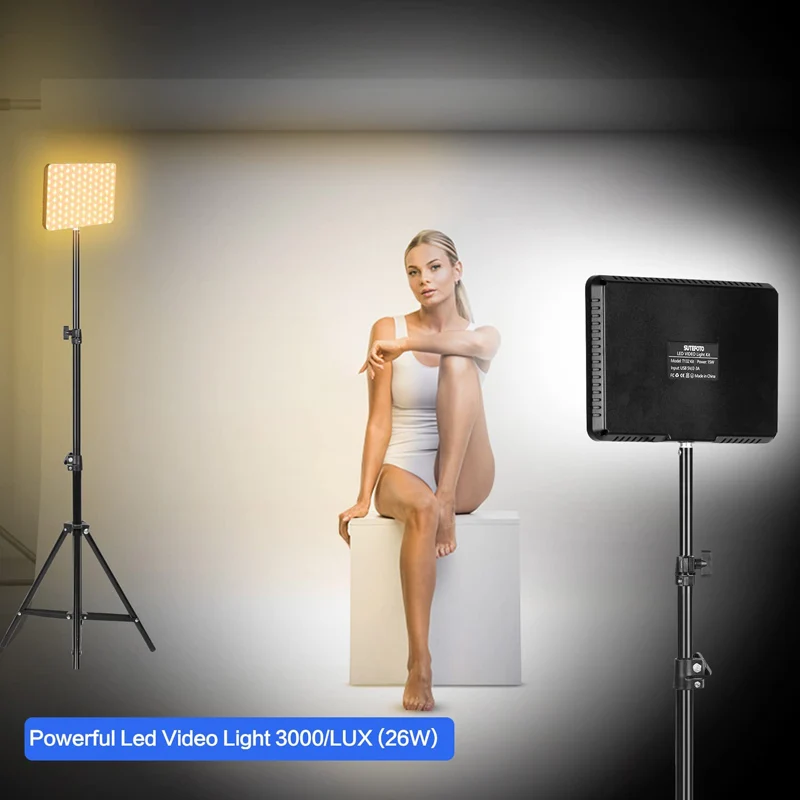 Sutefoto T176 3200-5500K 26W USB LED Video Studio Panel Light Kit photographic lighting for Photo/Video Shooting