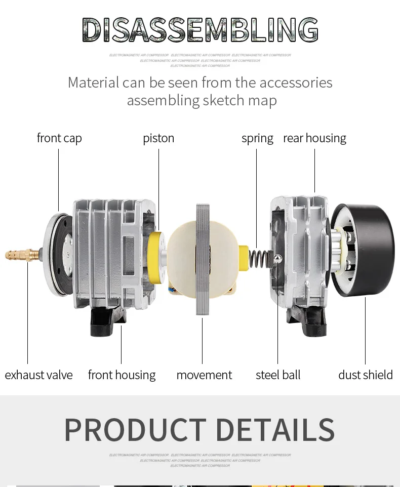 RESUN ACO-002 Electromagnetic air pump oxygen pump aerated oxygen for indoor fish tank