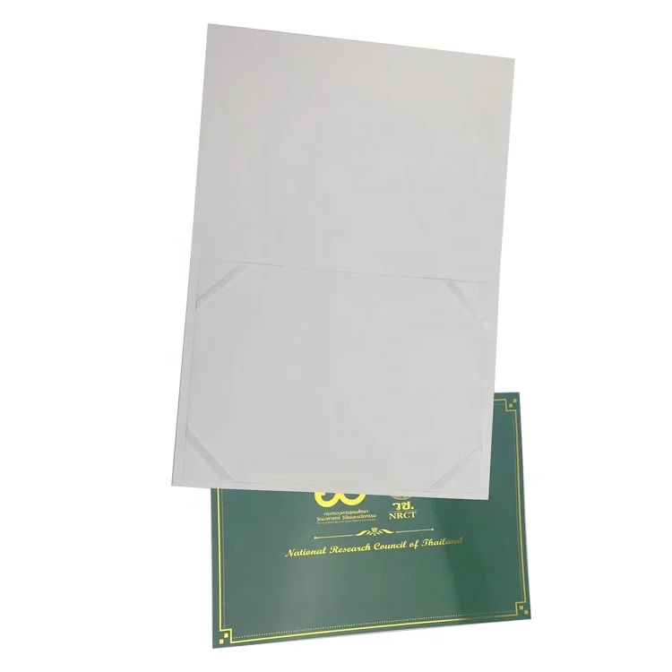 
custom foil stamp paper diploma folder A4 file certificate holder 