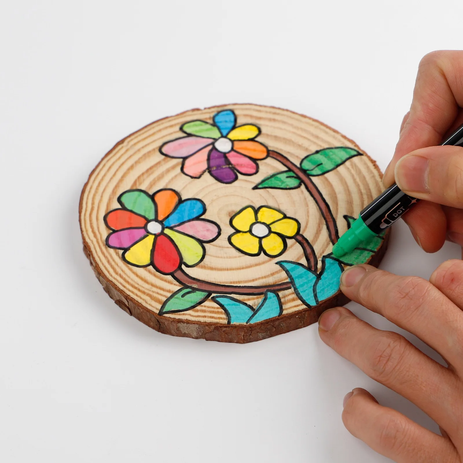 High Quality Customized Acrylic Marker Pen Double Tip Dot And Tip Coloring Marker Multiple Colors For Canvas Paper Glass Rock