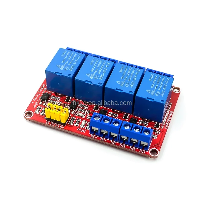Module 4 Channel 5V Relay Module with Optocoupler Isolation High and Low Trigger Development Board
