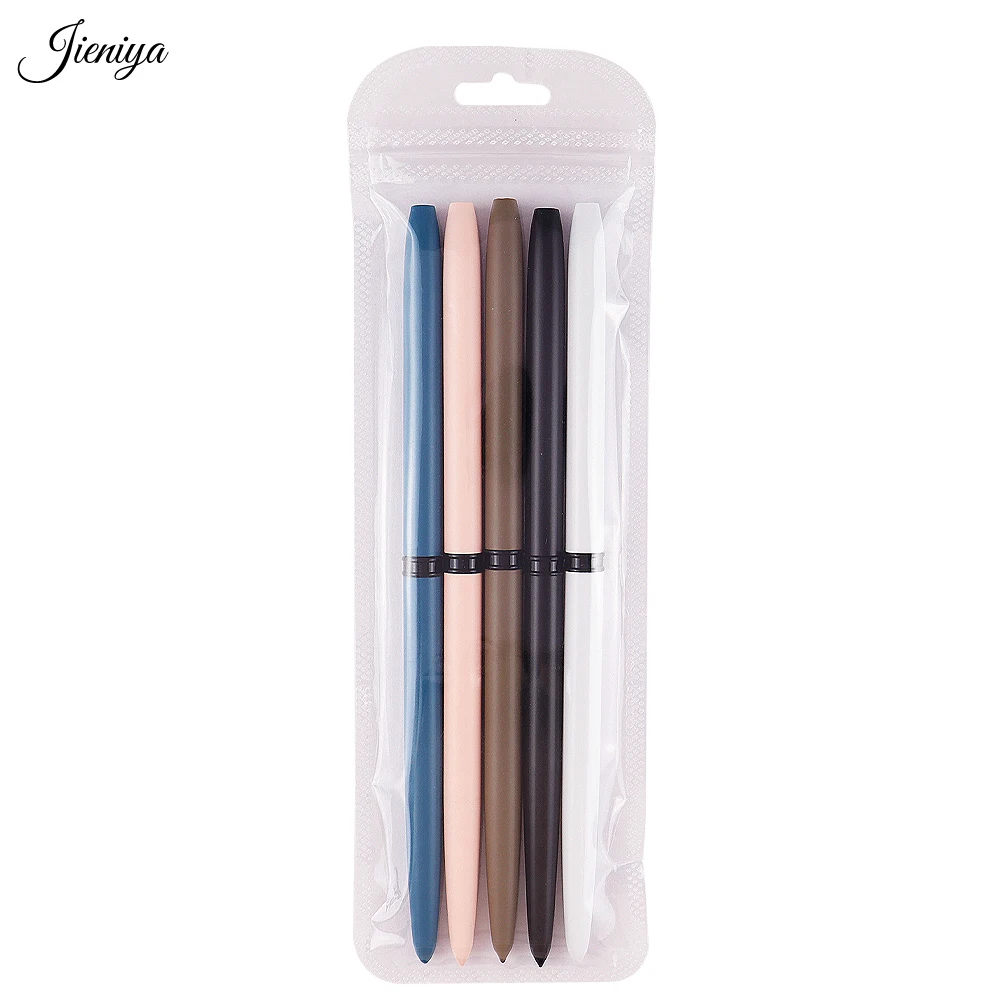 New Arrival oval/flat/paint/liner brush black ferrule five color 5 pcs nail art uv gel brushes set for Travel-friendly brushes