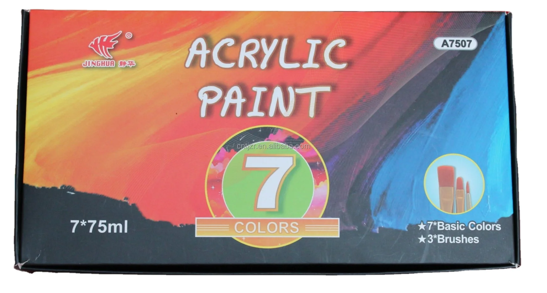 Artist Acrylic Paint Premium Quality 75ml 7 Colors Set Painting Art Toxic Packing Packaging Paper Package Origin Type High