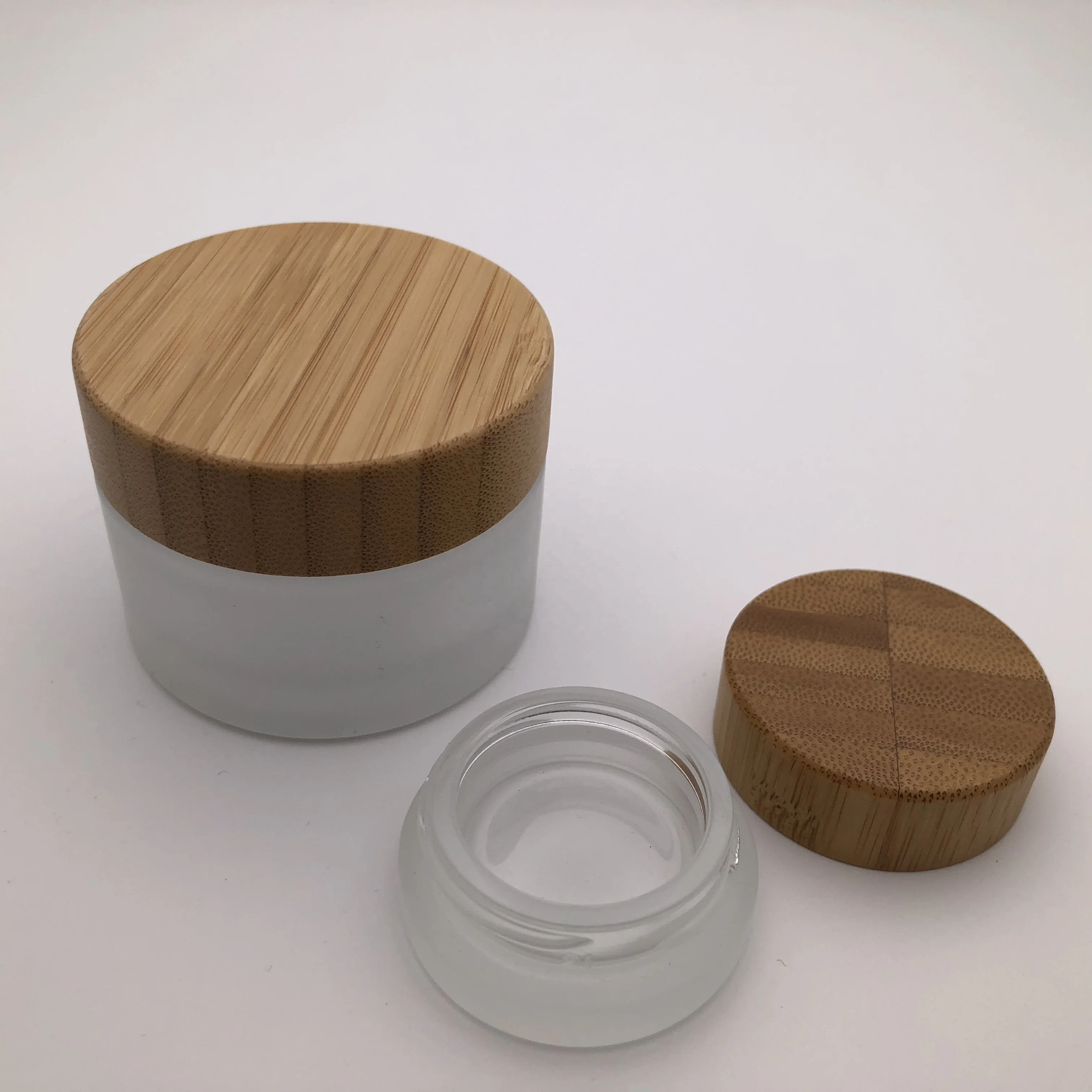  200 мл матовая стеклянная банка для крема с крышками косметики