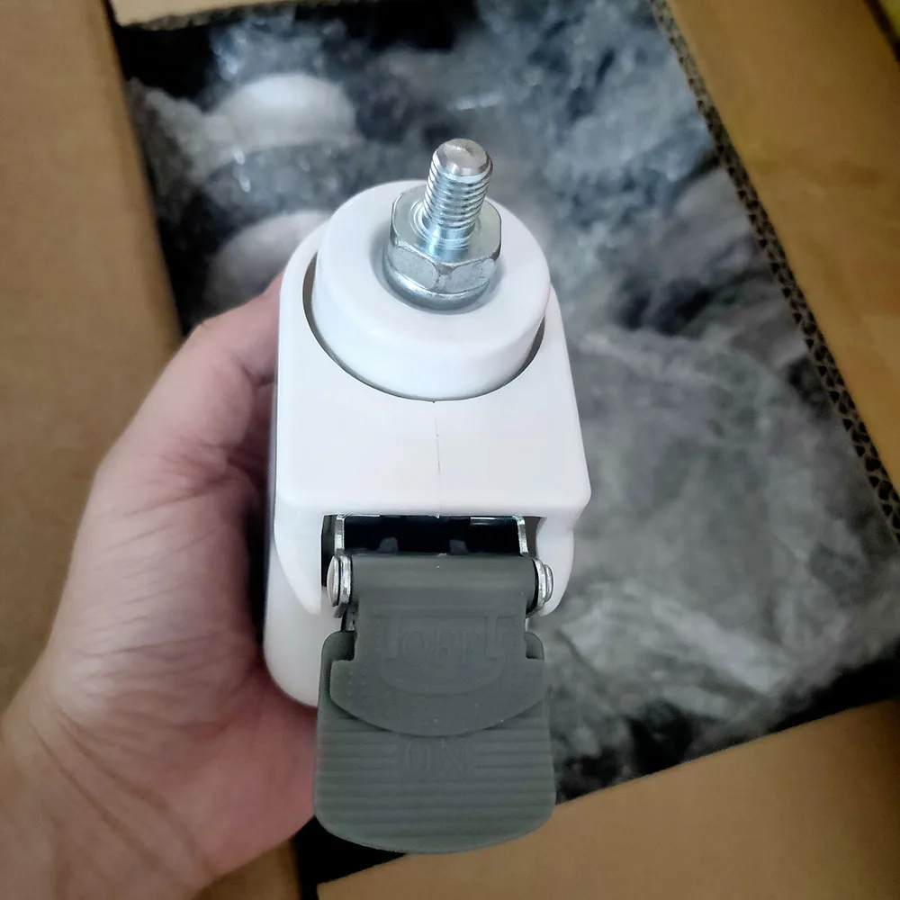 Hospital bed parts 125mm 5inch screwing swivel caster locking thread stem medical caster with brake