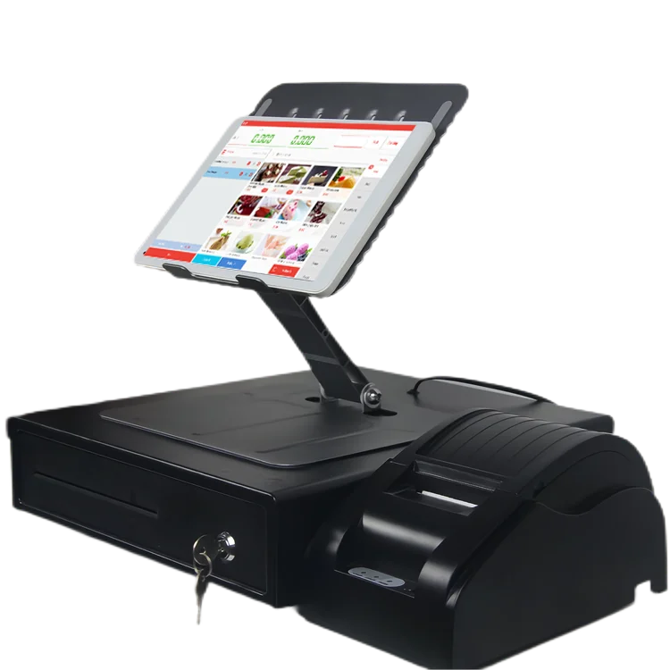 Smart Tablet POS system software for small shops using dine-in solution with 58mm thermal printer and cash drawer