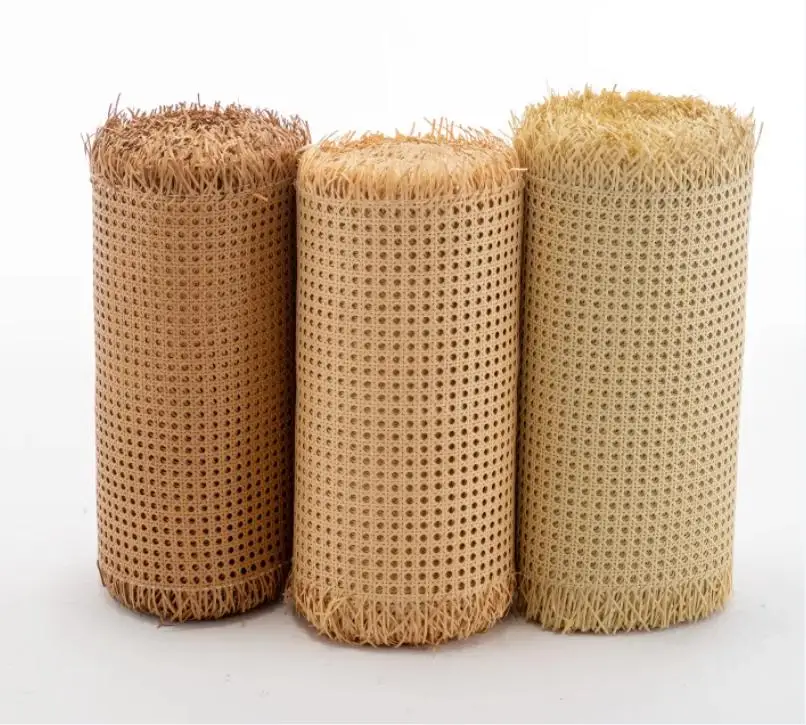 china factory wholesale rattan cane webbing roll mesh furniture pvc square plastic plaid rattan  for chair desk sofa