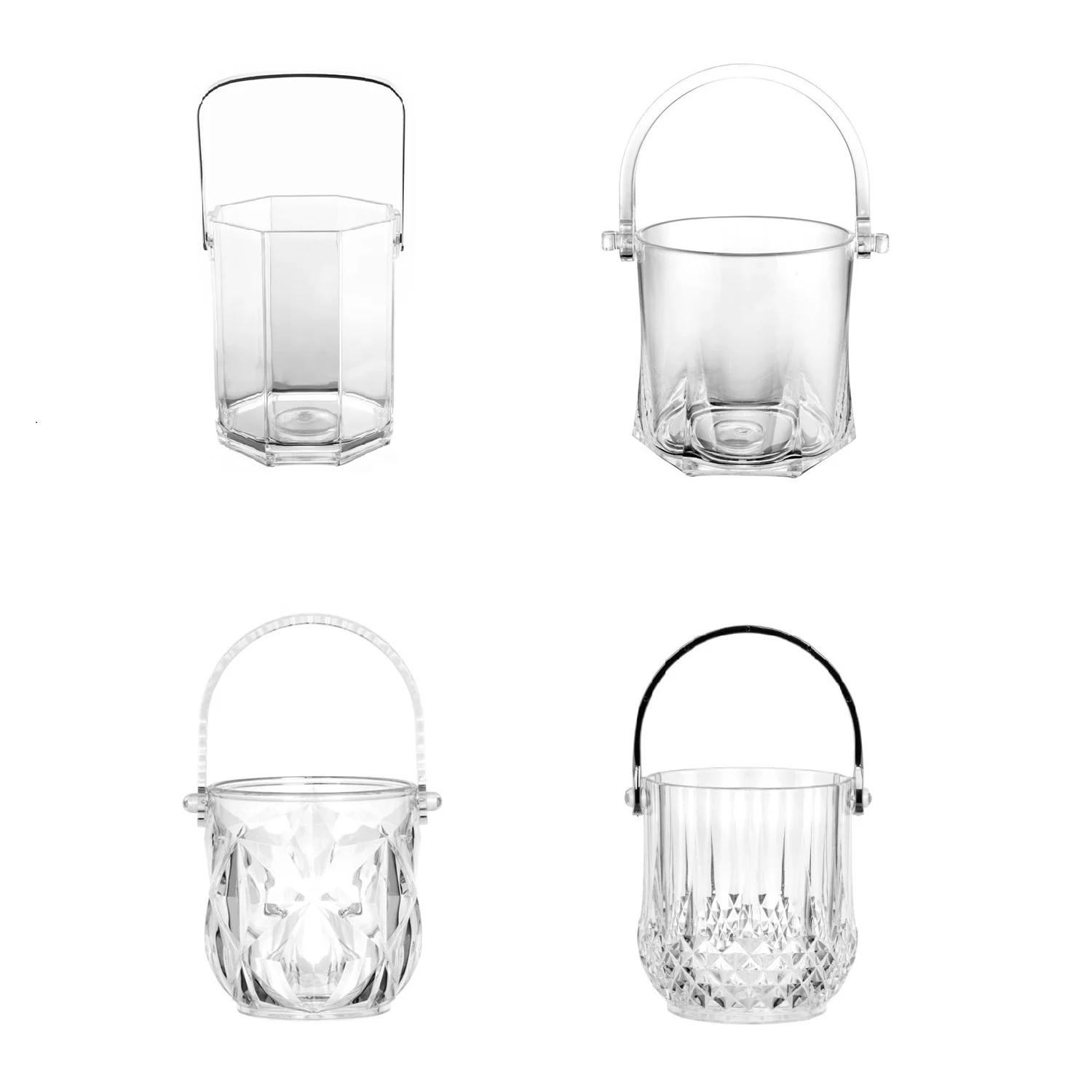 Пластиковое роскошное стеклянное ведро для льда для гостевой комнаты