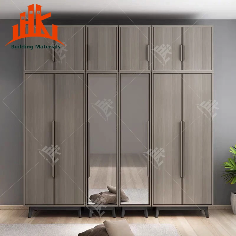 Сделанный на заказ шкаф MDF 3 двери мебель для шкафа деревянные 6 дверей под шкафы гардероба