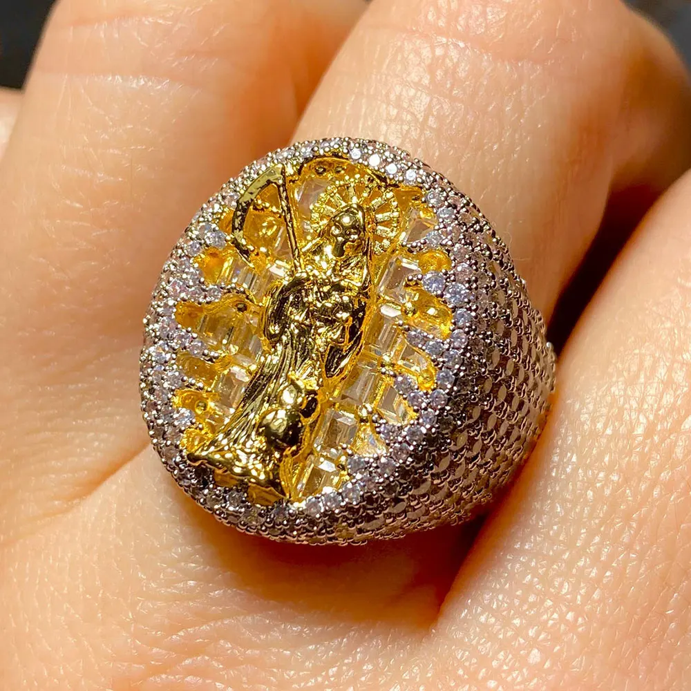 Discount Hip Hop Iced Out Ring Jewelry Cz 14k 18k Gold Plated Cubic Zirconia Diamond Hiphop Women Men