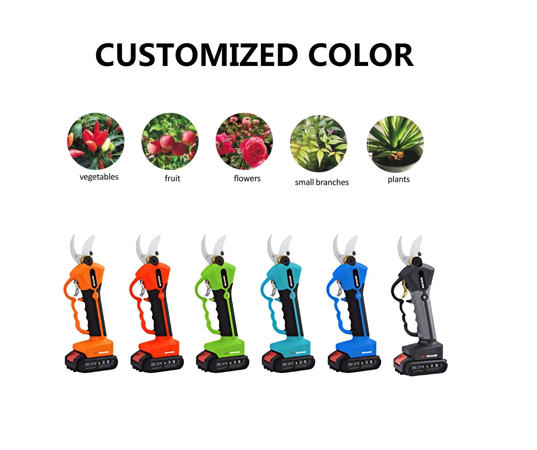 40mm Cordless  Progressive Battery Powered Shears Pruning Professional Electric Pruner Vineyard Electric Scissors pruner