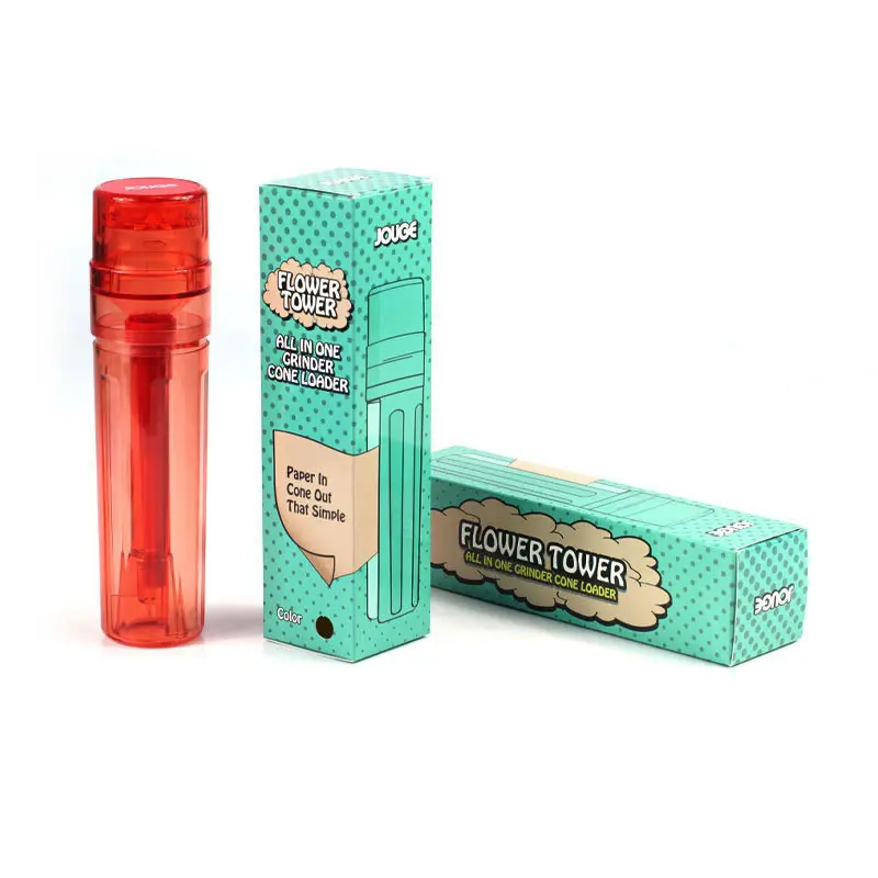 Mini Manual Roller Cigarette Maker Plastic With Cone Holder 4-layer Tobacco Grinder Cigarette Rolling Horn Tube Smoke Cutter