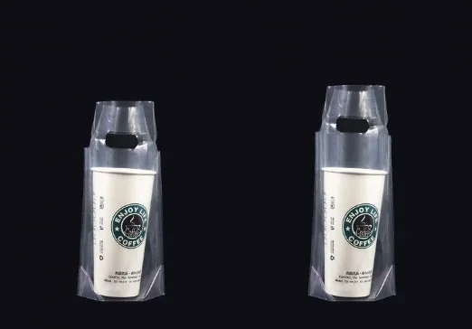 Customized Milk Tea Takeaway Packaging Bag Disposable Net Red Single Cup Double Cup Beverage Portable Plastic Bag