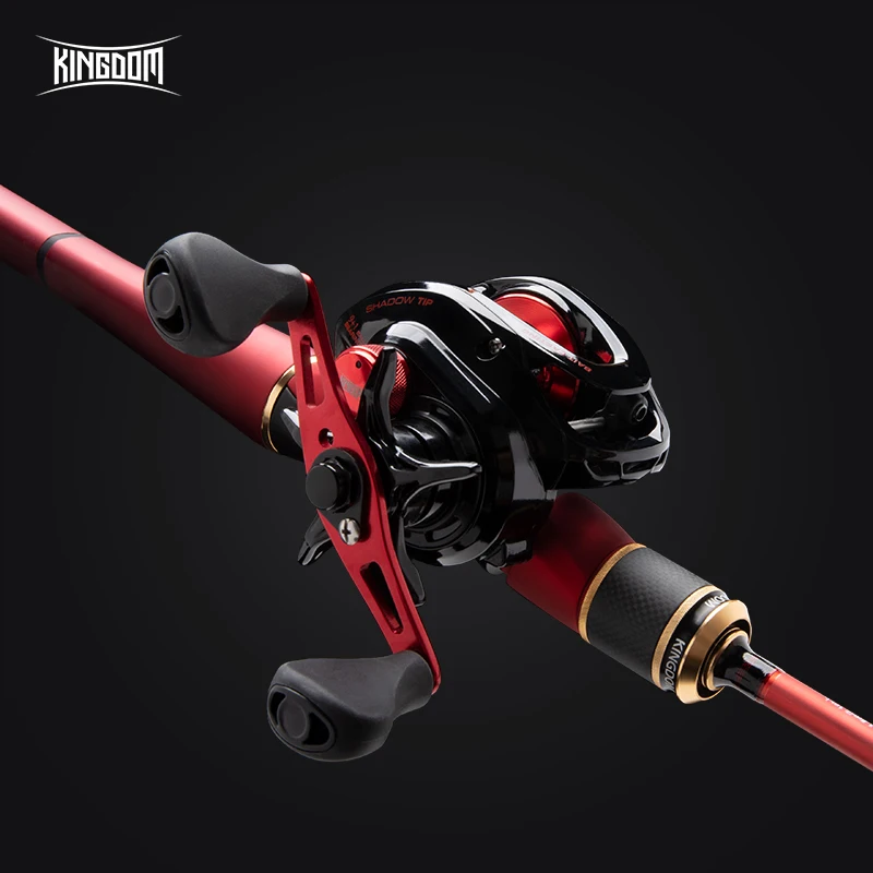 SHADOW TIP 9+1BB Fishing Reel Gold and Red Color 5kg Braking Power 8.0:1 Gear Ratio 205g Light Weight Bait Casting Fishing Reels