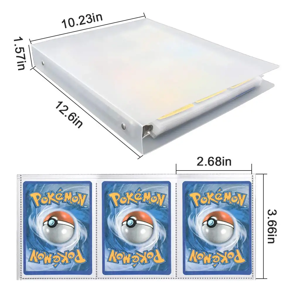 9-Pocket 540 Cards Double Sided Pages Transparent Folder Binder Poke Mon Trading Card Sleeves Holder for Pokemon Photocards