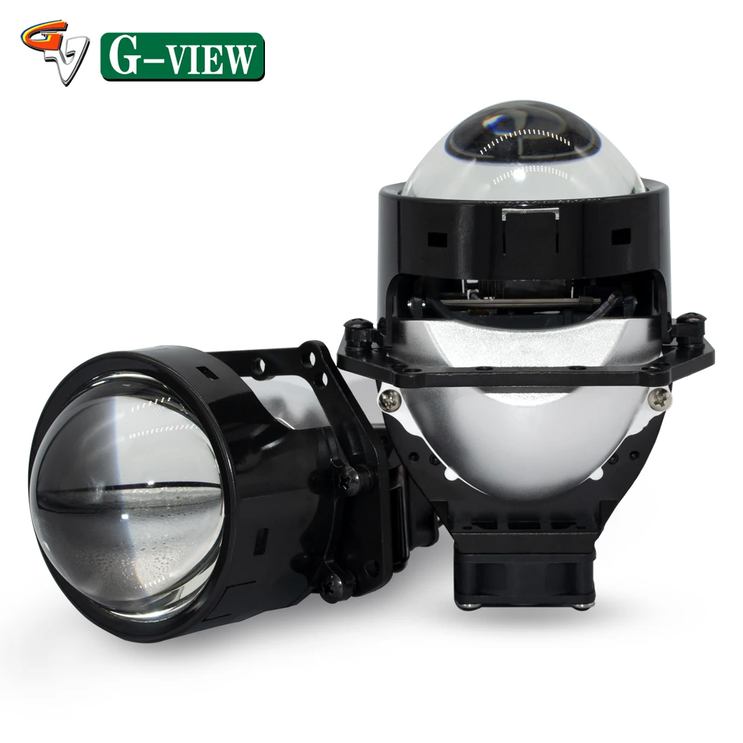G-View Bi LED объектив 100 Вт 3-дюймовый светодиодный проектор фара 6000K H7 9006 9005 Carlight