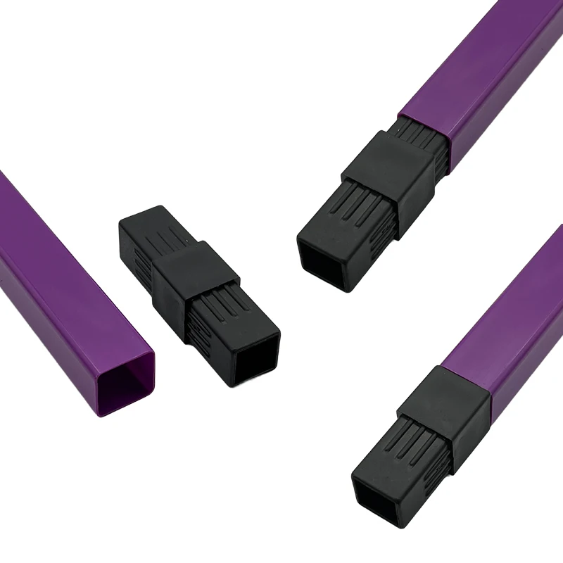 2H 2Way Plastic Connectors For 20 25 30 Mm Square Hollow Tubes, Straight Through Both Ends Square Tube Connector