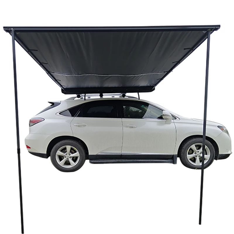Easy to install roof rack mounted car side awning tent