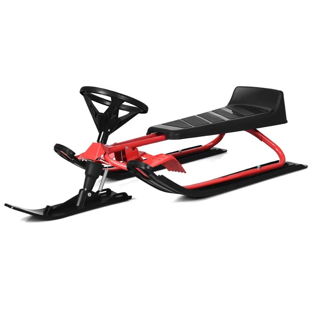 2016 hot sale Polished Metal High Impack PP Snow Sledge for Kids