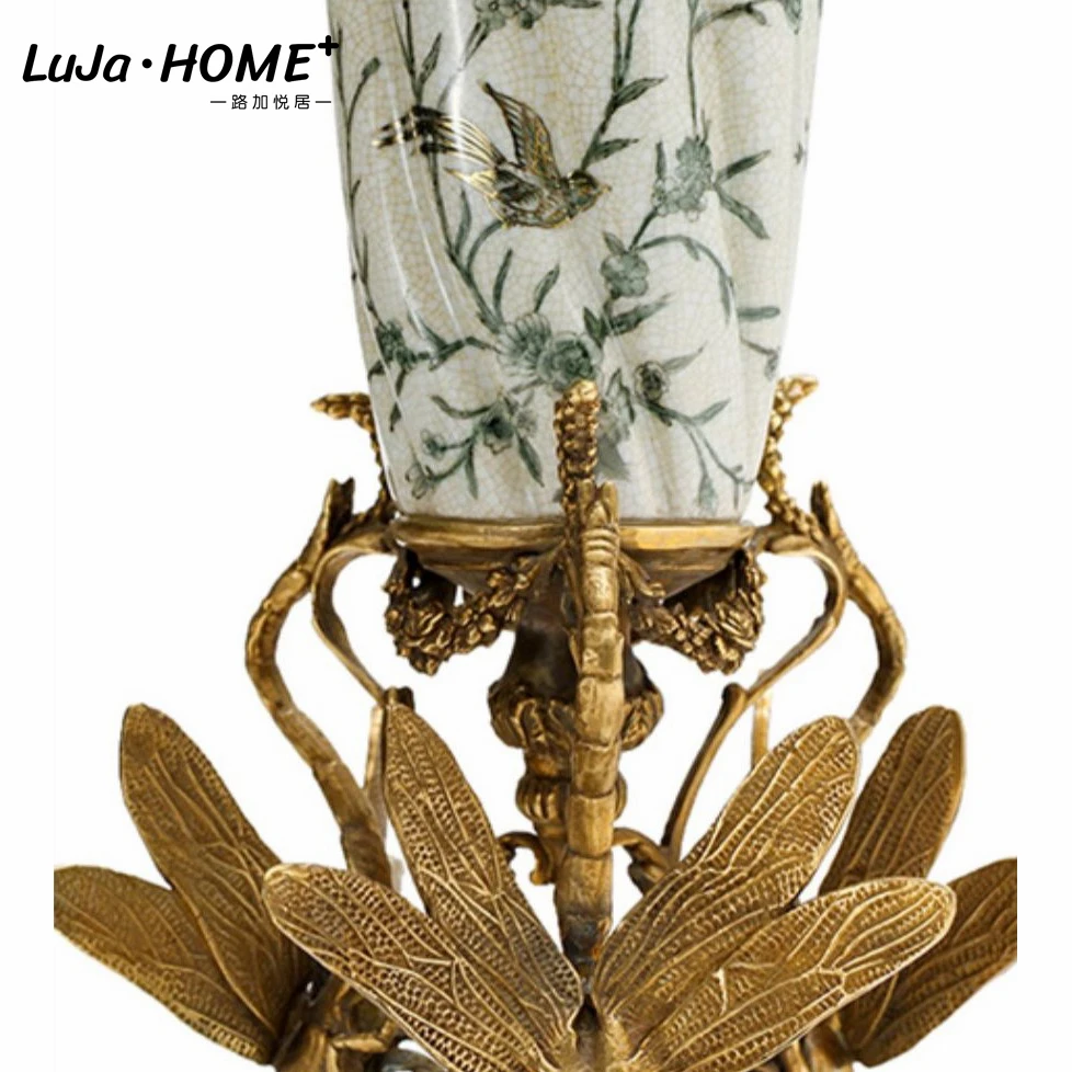 Wholesale Retro Style Craft Ginger Jars Luxury Home Decor Chinese Floral Vase Ceramic Porcelain Flower Vase