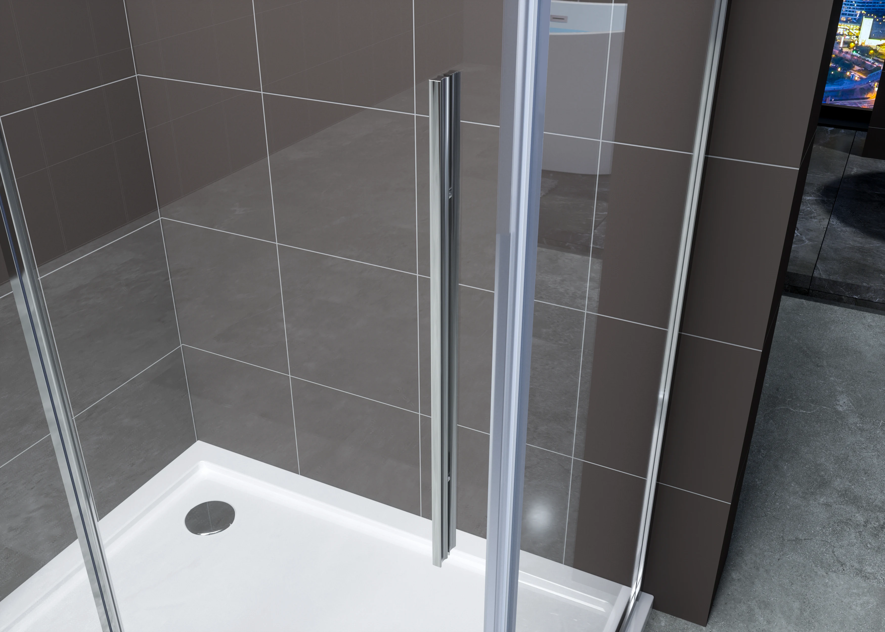 Pivot glass shower doors Tempered glass door Shower enclosure