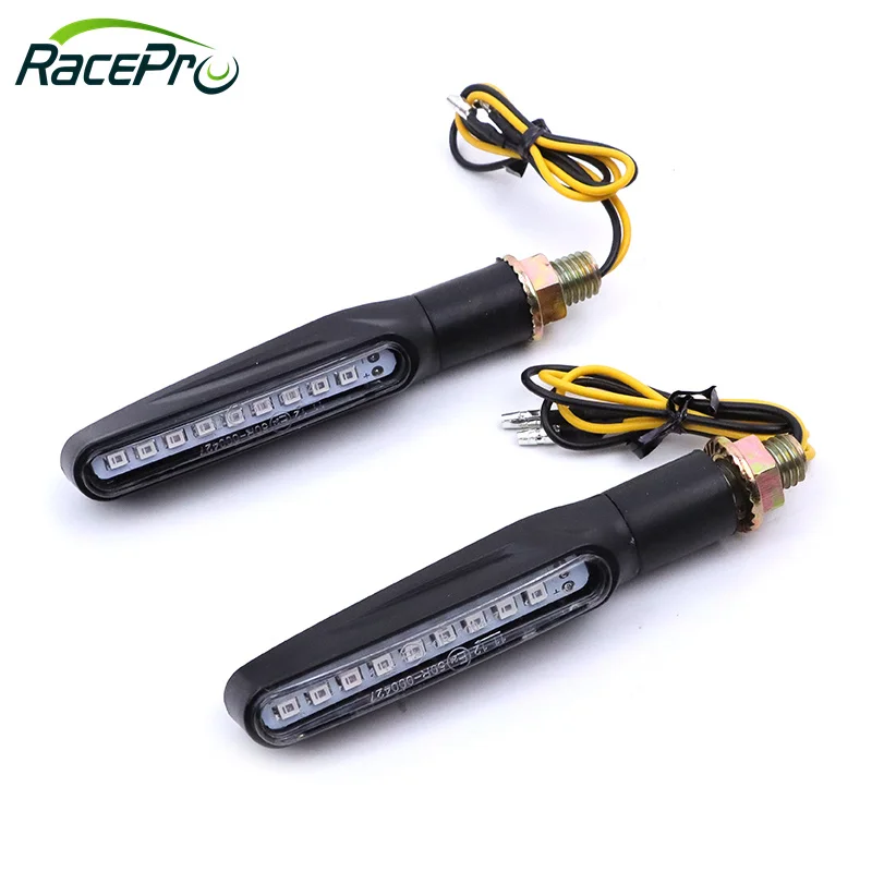 RACEPRO E-mark 12V Universal Turning Signal Light Sequential Flowing Indicator Motorcycle LED Blinker Lights For Motorcycle