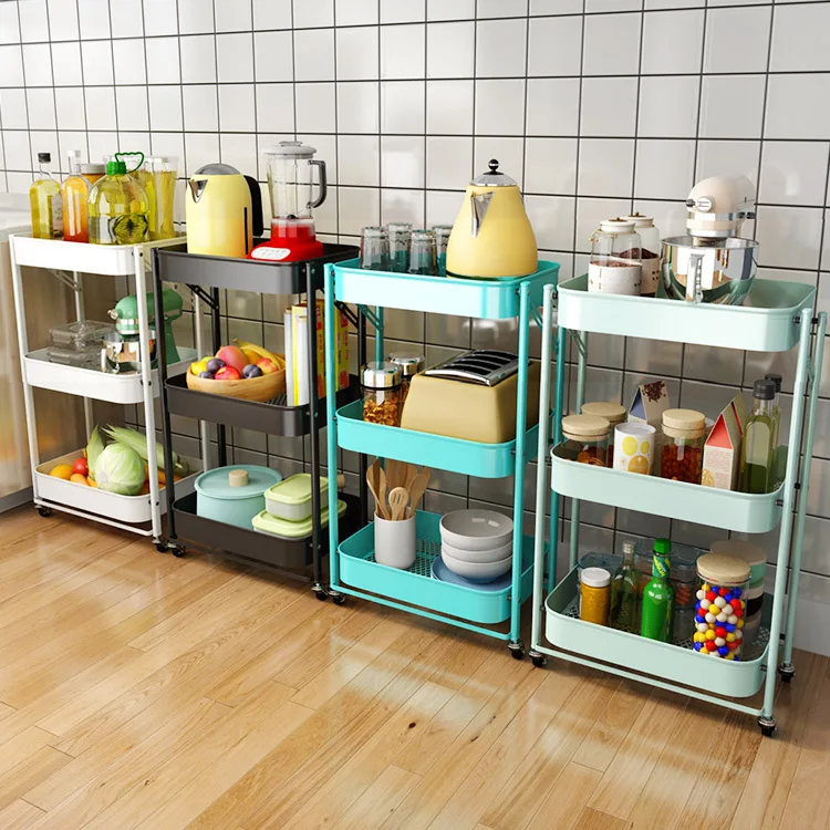  Home Black Kitchen shelve 3 tier foldable