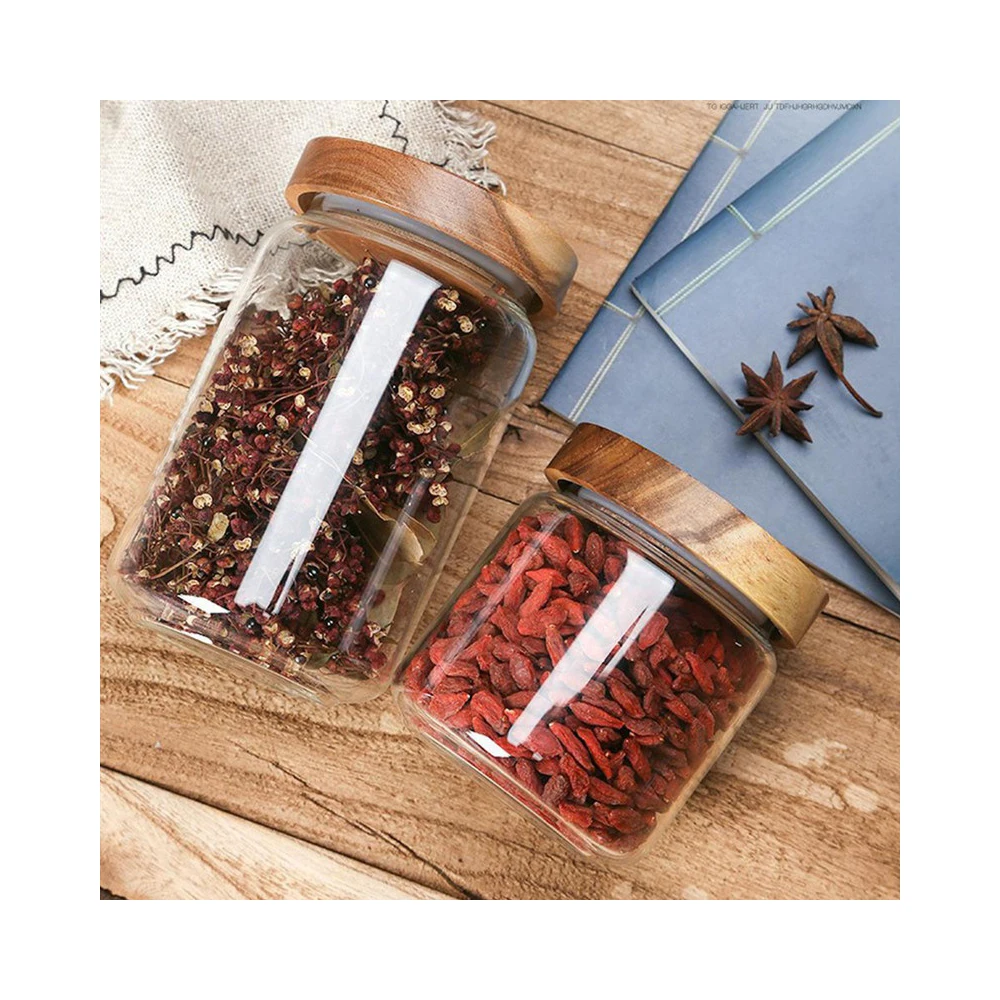 Лидер продаж, многоразовые большие стеклянные банки для хранения, подходят для кухни