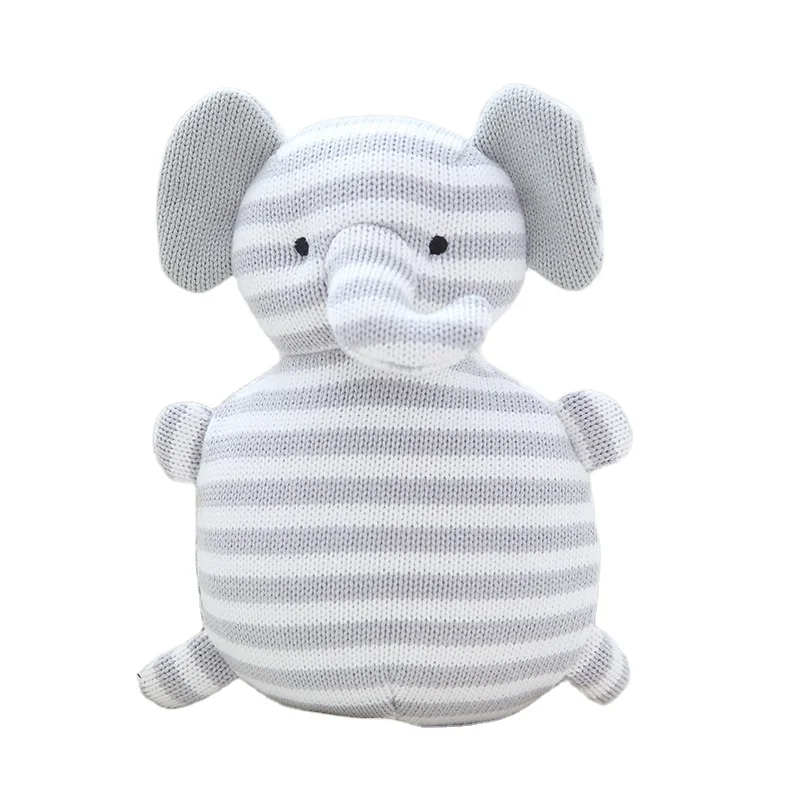 crocheted animal baby amigurumi customized knit stuffed animal totoro elephant bear unicorn bunny stitch plush toy for newborn