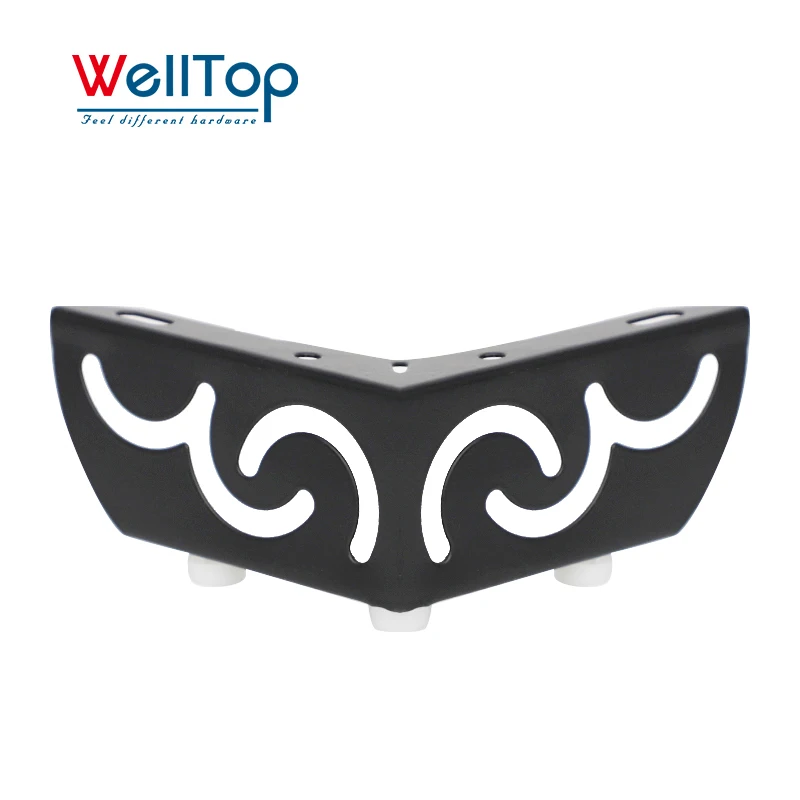 Factory Low Price Gold Furniture Legs Replacement Support Chrome Feet L Shape Hollow Metal Sofa Legs for Chair Cabinet Bed