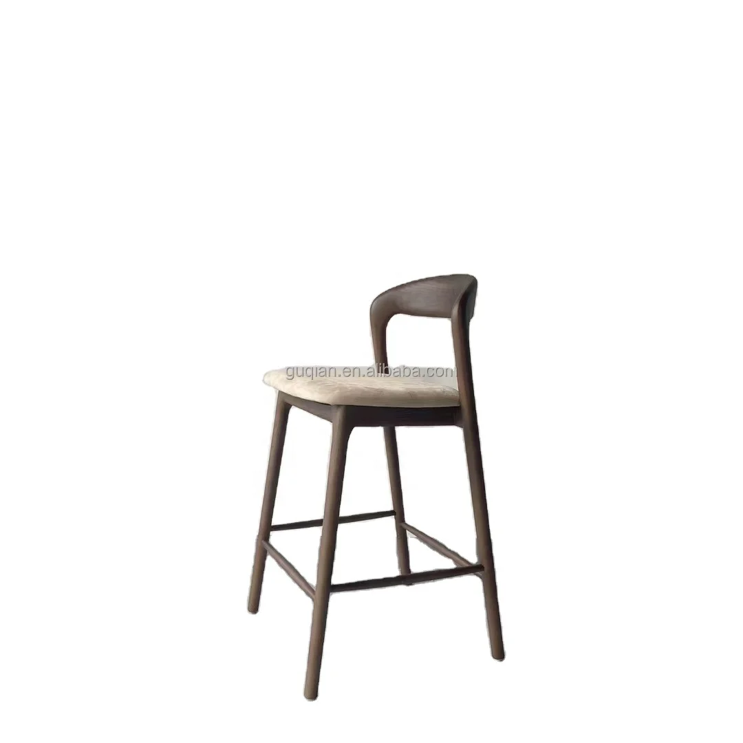 Designer bar stool with backrest Nordic ash solid wood bar chair living room bar chair