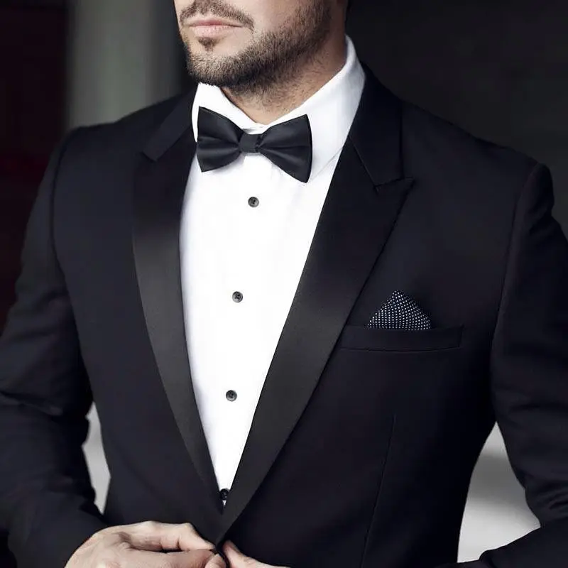 Gentleman Classic Satin Bowtie Necktie For Wedding Party Adjustable Bowtie