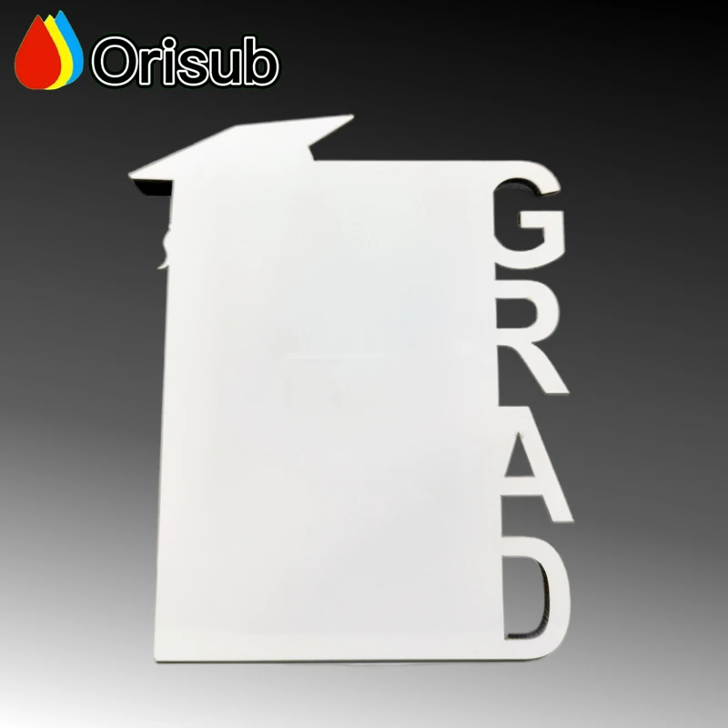 Glossy white MDF sublimation blanks grad frames with cap personalized memorial graduation photo panel