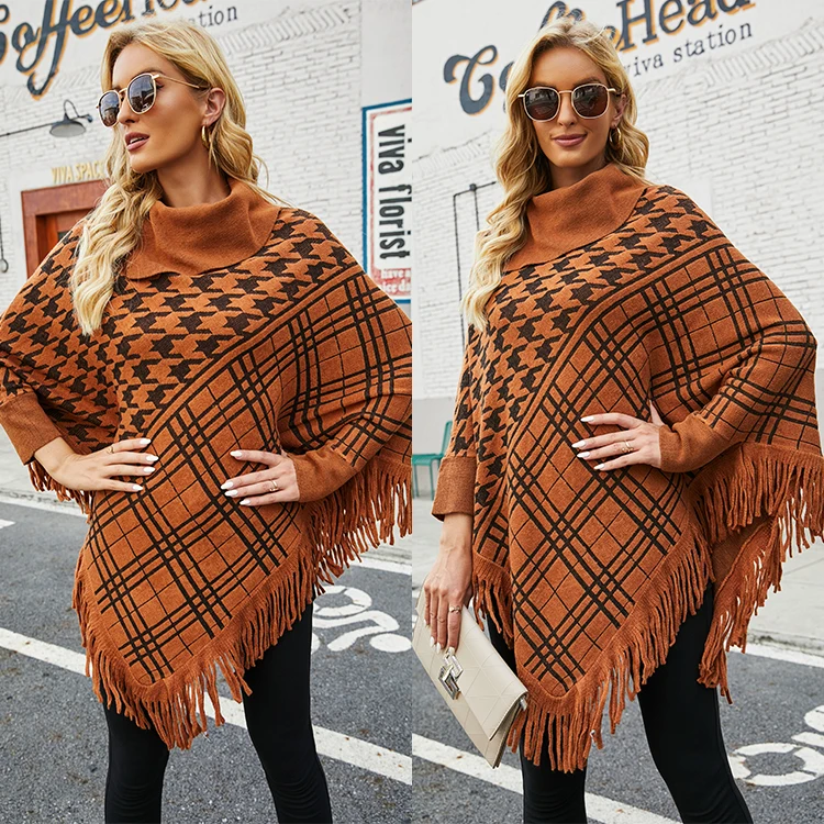 New Women Ladies Tassel Cape Coat Fringe Poncho Oblique Coat Shawl Scarf