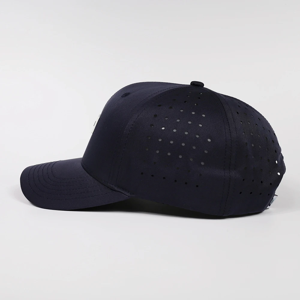 Бейсболка Gorras с 6 панелями и отверстием для лазерной резки бейсбольная кепка гольфа водонепроницаемая Перфорированная резиновая шляпа логотипом персиковая