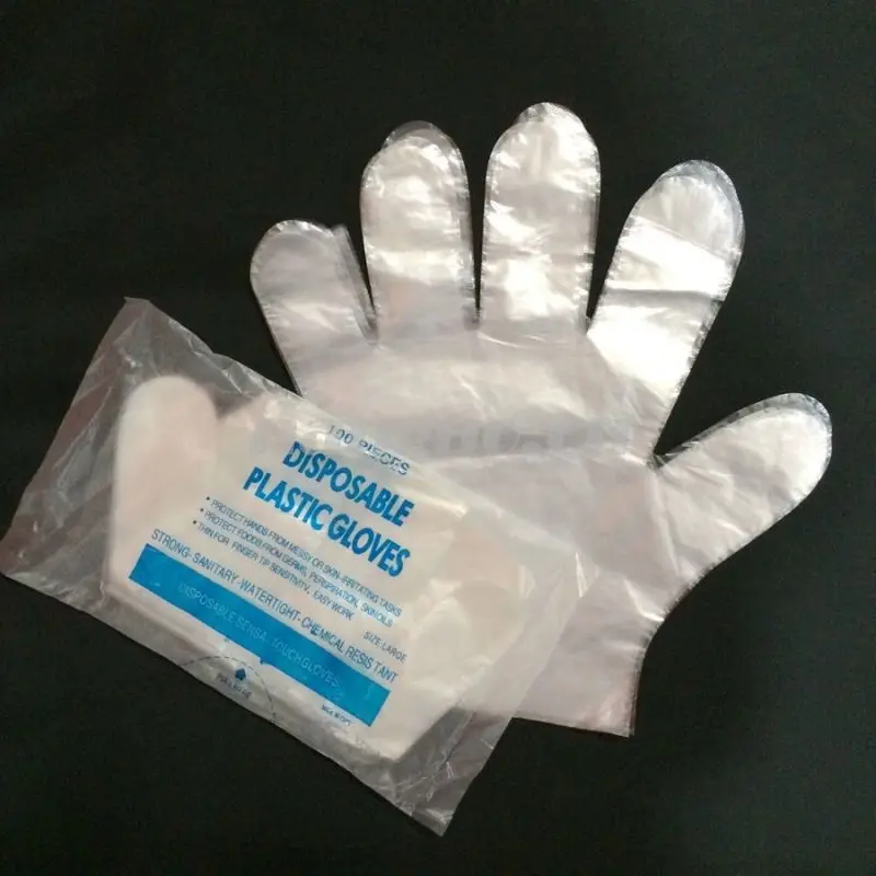 
Factory price removable disposable transparent cpe pe gloves 