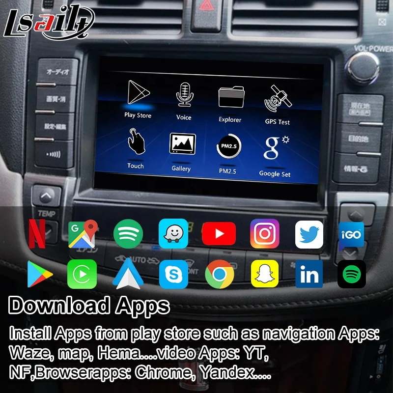 Lsailt Android мультимедийный видеоинтерфейс для Crown Toyota AWS200 S210 S220 2010-2022 4 + 64 ГБ PX6 автомобильное