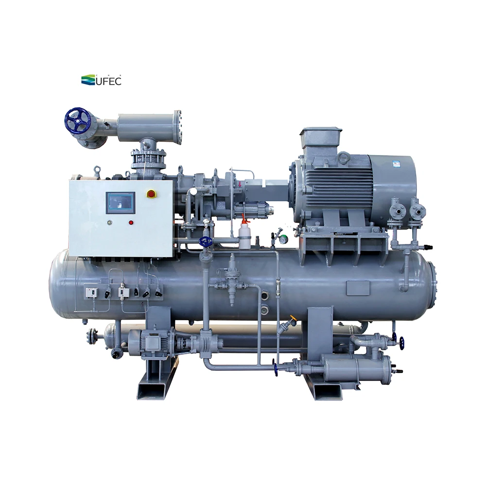 Durable Open Type Compound Two-stage Screw Freon Refrigerant Compressor Unit for Food Industry