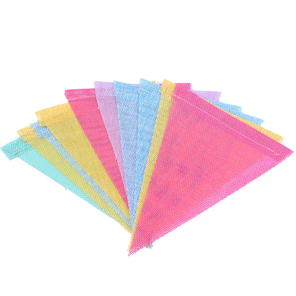 6 Color wedding decoration Christmas birthday party banner pull flag jute pennant