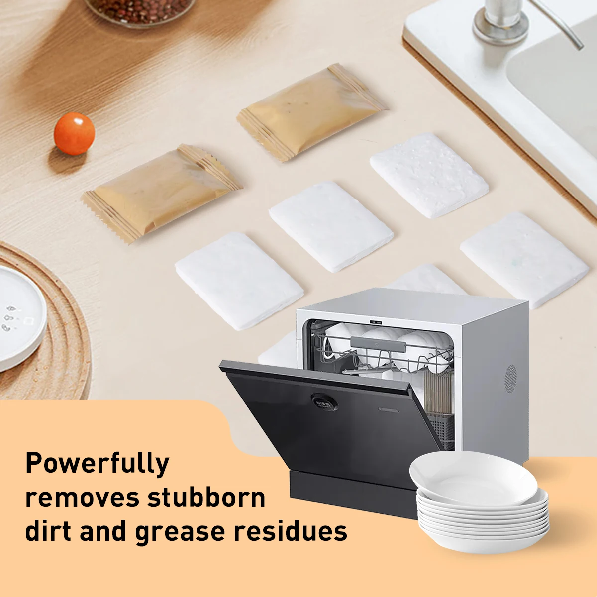 Natural Dishwasher Detergent Tablets Sustainable Plastic-Free Eco Friendly Dish wash Sheets For Dishwasher Machine
