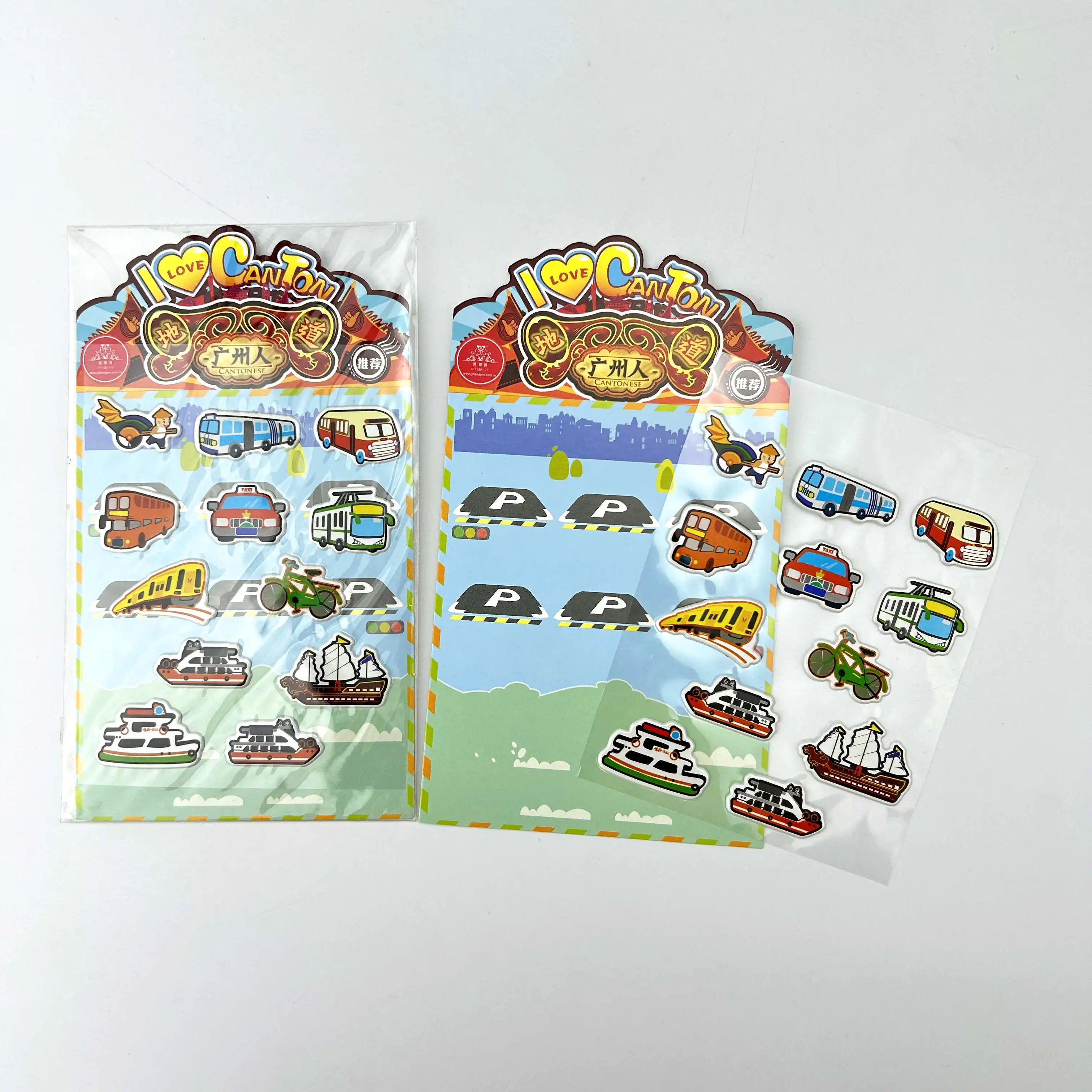 Custom design puffy stickers 3d sticker sheet wholesale cute promotional event stickers for children