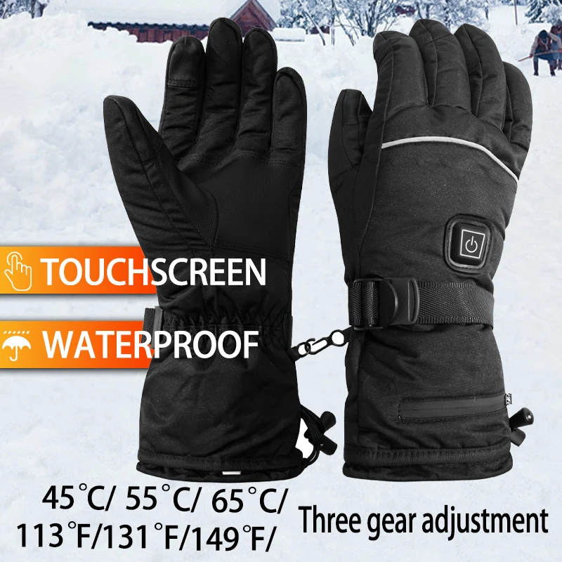New unisex technology Waterproof winter hand warmer Rechargeable battery electric heating gloves Safe skiing, hiking, biking