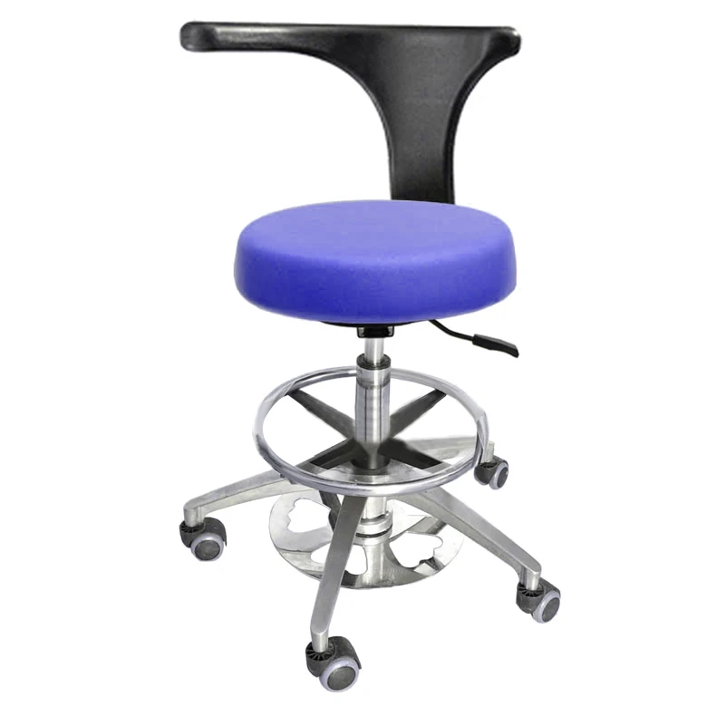 Hospital furniture rotatable PU doctor chair with backrest pneumatic lift